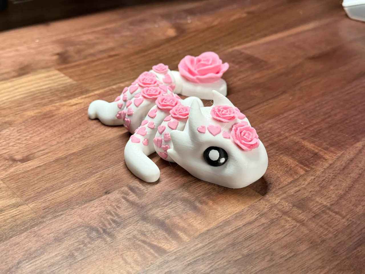 Baby Articulated Valentine Dragon - By Vixvvo3D view 4