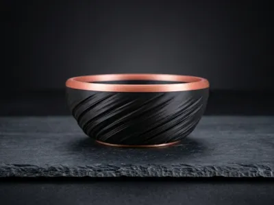 Spiral Twist Bowl with Copper Accents