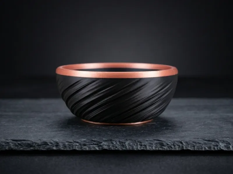 Spiral Twist Bowl with Copper Accents