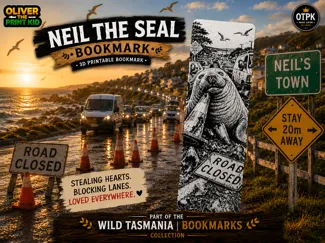 Neil the Seal Bookmark | Wild Tasmania Collection