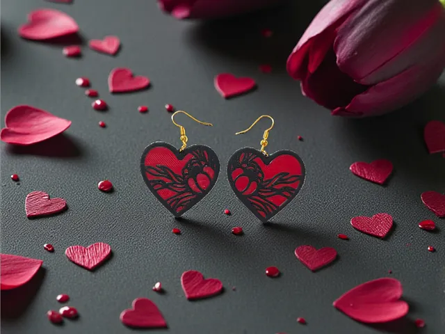 Tulipan heart earrings
