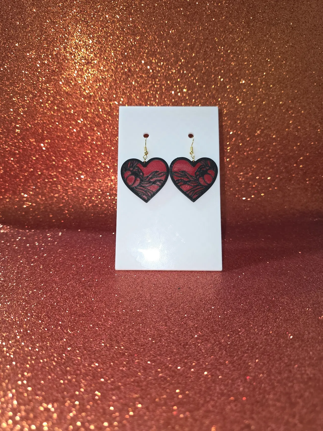 Tulipan heart earrings view 2