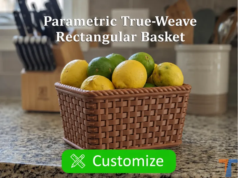 Parametric True-Weave Rectangular Basket