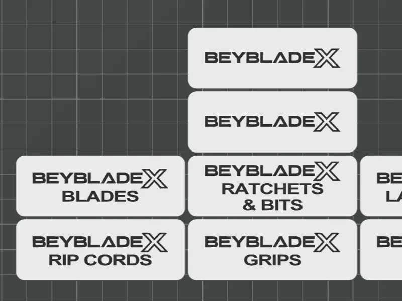Beyblade X Labels for 5x5x9u box