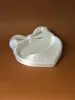 Cream Aesthetic Bowknot Heart Open Jewelry Dish 129X130X26mm