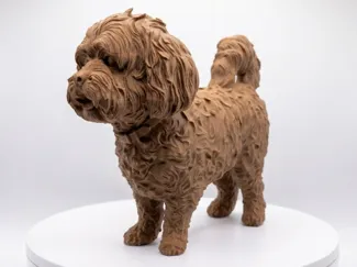 Realistic Dog Statue- Shih-Poo (Shih Tzu xPoodle) 