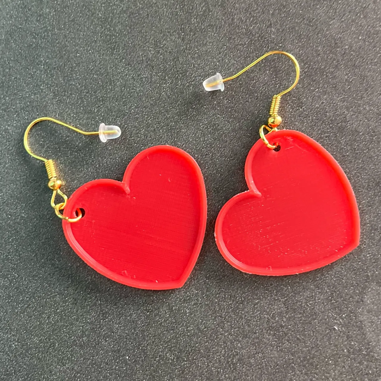Heart Earrings with a Delicate Frame view 4