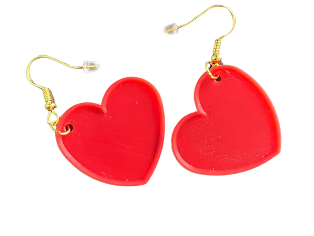 Heart Earrings with a Delicate Frame