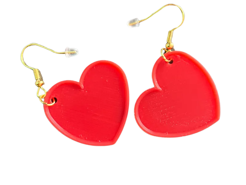 Heart Earrings with a Delicate Frame