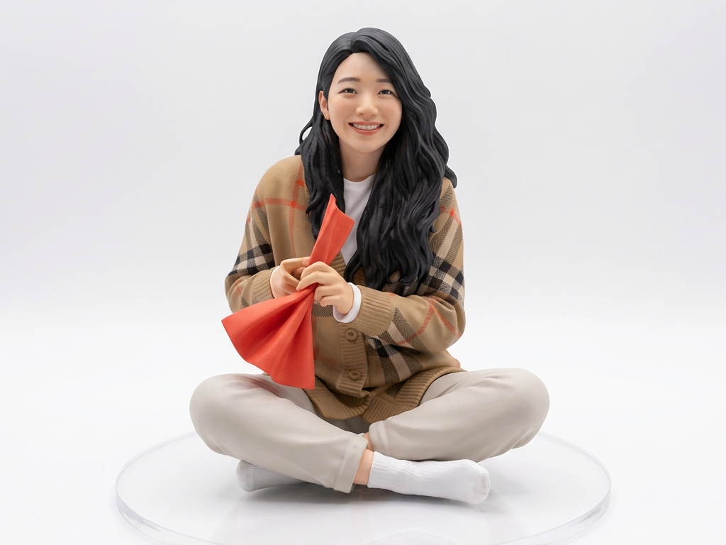 折纸女孩：写实风格人物手办 (Origami Girl Figure)