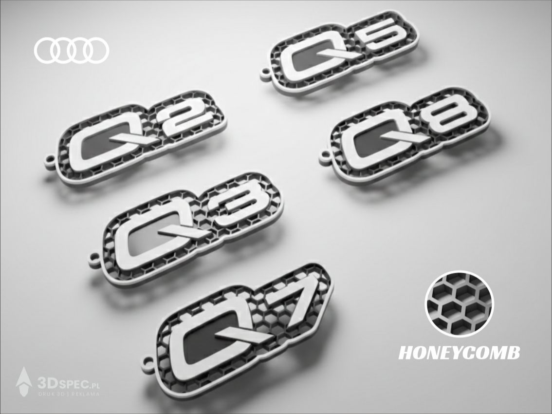 Audi Q series Q2 Q3 Q5 Q7 Q8 logo keychain