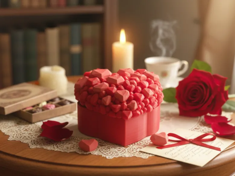 Jeweled Heart-Shaped Box