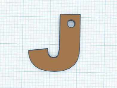 keychain with the letter J