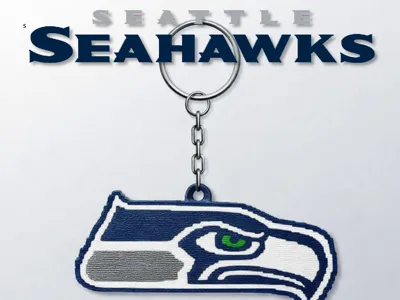 Seattle seahawks paint-like/doodle keychain