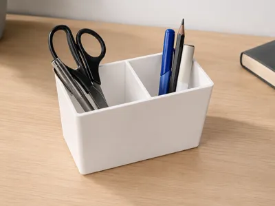 Desk Organizer | 2-Compartment Pen Holder | No Support