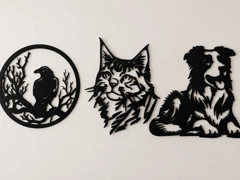 wall art Raven Cat Dog