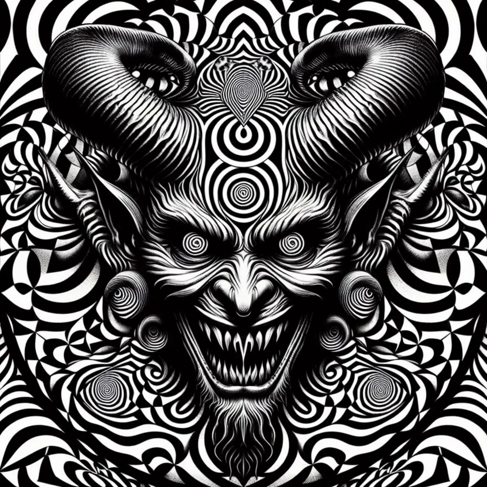 Psychedelic Demon Visual Illusion by ABUNDANT 3D - MakerWorld