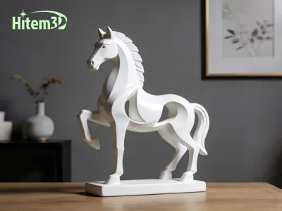 Auspicious Ornament for the Year of the Horse · Minimalist Hollow White Horse · Print to welcome good fortune!