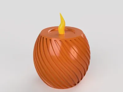 Spiral Sphere Candle with Flameless LED tealight