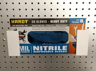 Sy's Peglock pegboard disposable glove box holder
