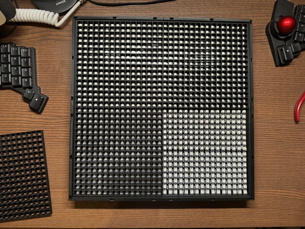 32x32 LED Matrix Frame with Diffuser Grid - Free 3D Print Model ...