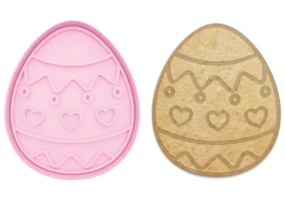Easter Egg Heart Pattern – Cookie Stamp - 3 sizes