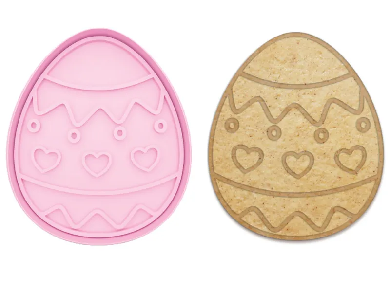 Easter Egg Heart Pattern – Cookie Stamp - 3 sizes