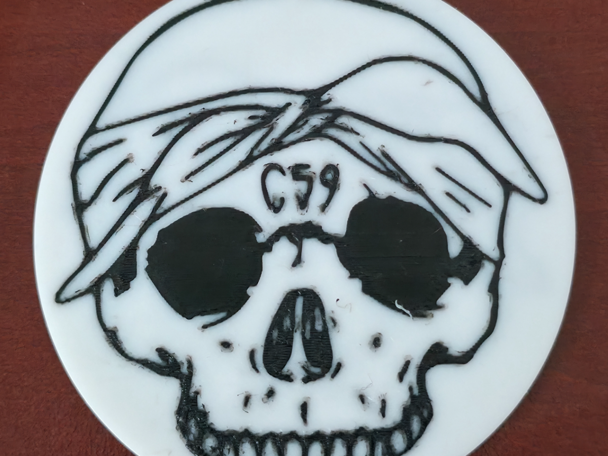 G59 Suicideboys Skull Keychain -- Double Sided