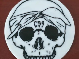 G59 Suicideboys Skull Keychain -- Double Sided