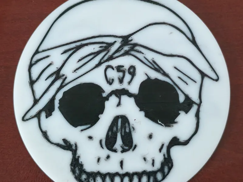 G59 Suicideboys Skull Keychain -- Double Sided