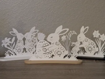 Spring Floral Bunny Trio