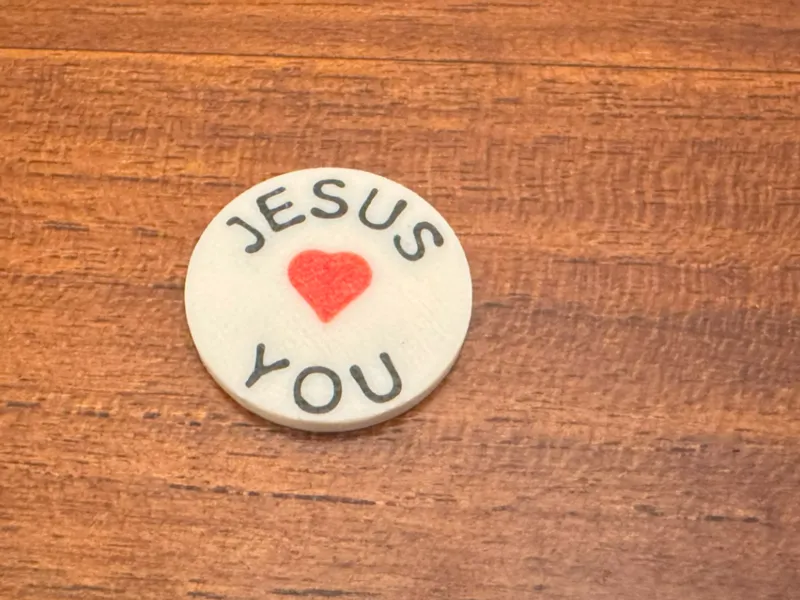 Einkaufswagen-Chip "Jesus loves you"