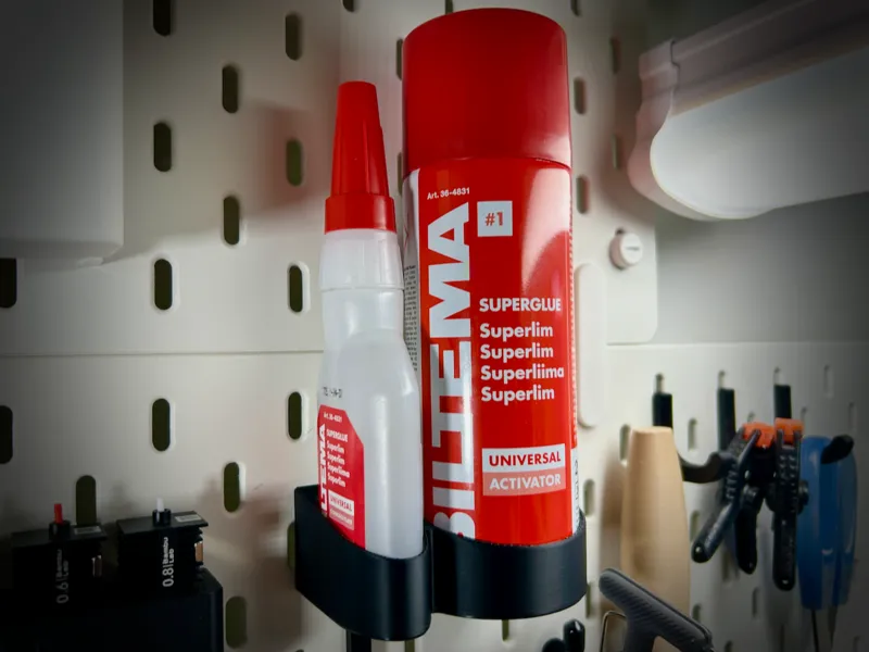 Biltema Superglue & Activator Holder - IKEA Skadis