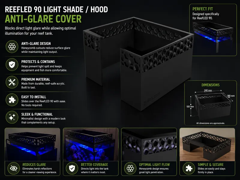 ReefLED 90 Light Shade / Hood – Anti-Glare Cover