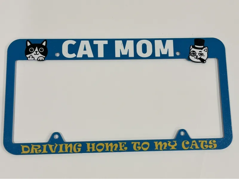 CAT MOM license Plate Frame