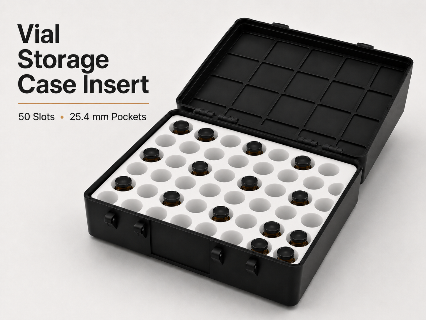Vial Storage Case Insert  50 Slot 25.4 mm