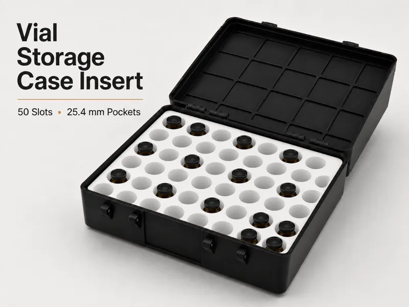 Vial Storage Case Insert  50 Slot 25.4 mm