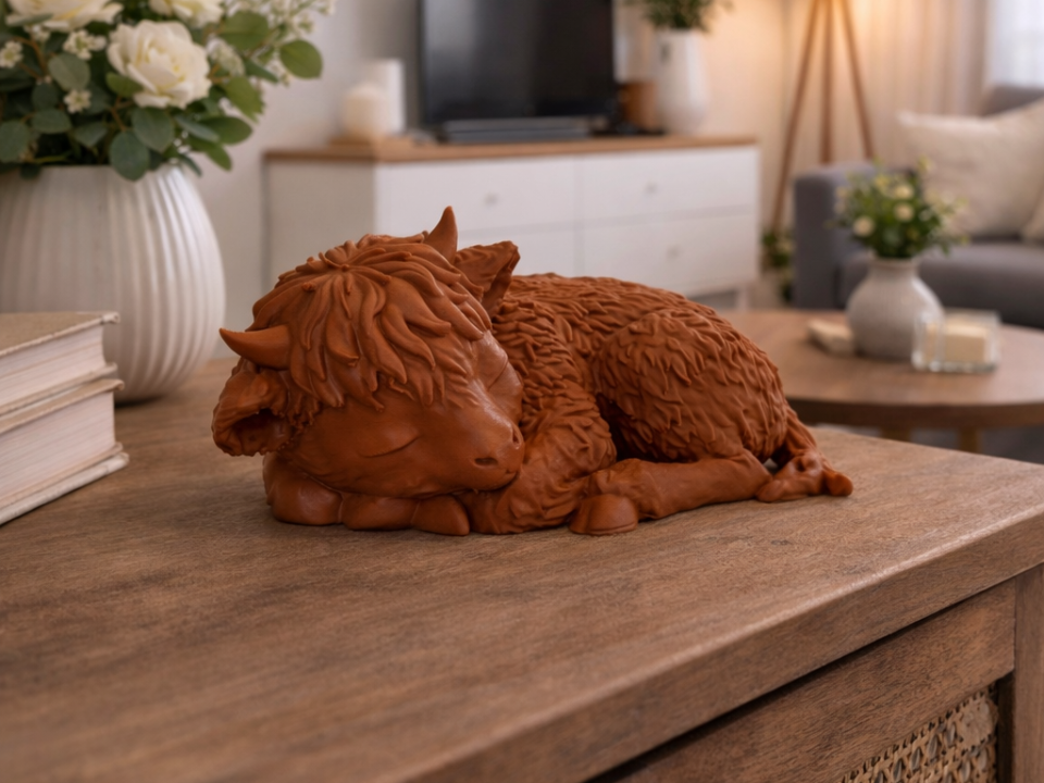 figurine bébé vache highland