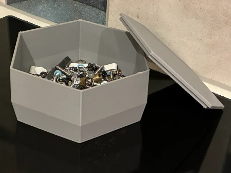 Simple Hexagonal Storage Container with Lid