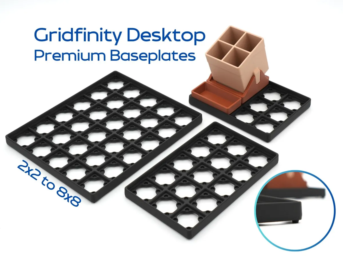 Gridfinity Desktop - Premium Baseplates - Free 3D Print Model - MakerWorld