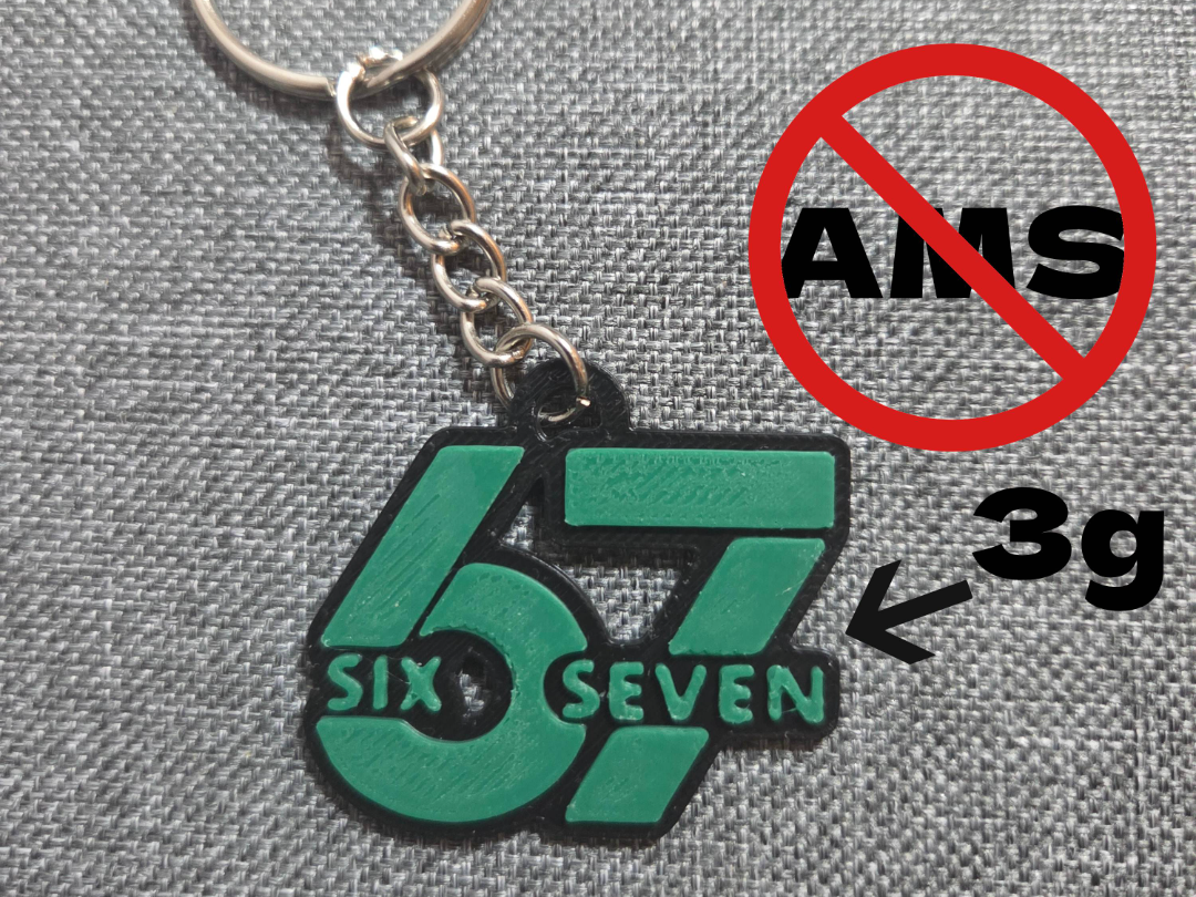 67 Keychain – Viral Meme 3D Printed Keyring