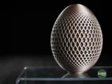 Minimalist Easter Egg Figurine with Intricate Pattern