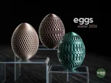 Minimalist Easter Egg Figurine with Intricate Pattern