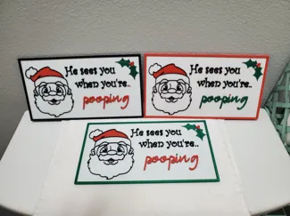 Santa Sees You Pooping Sign