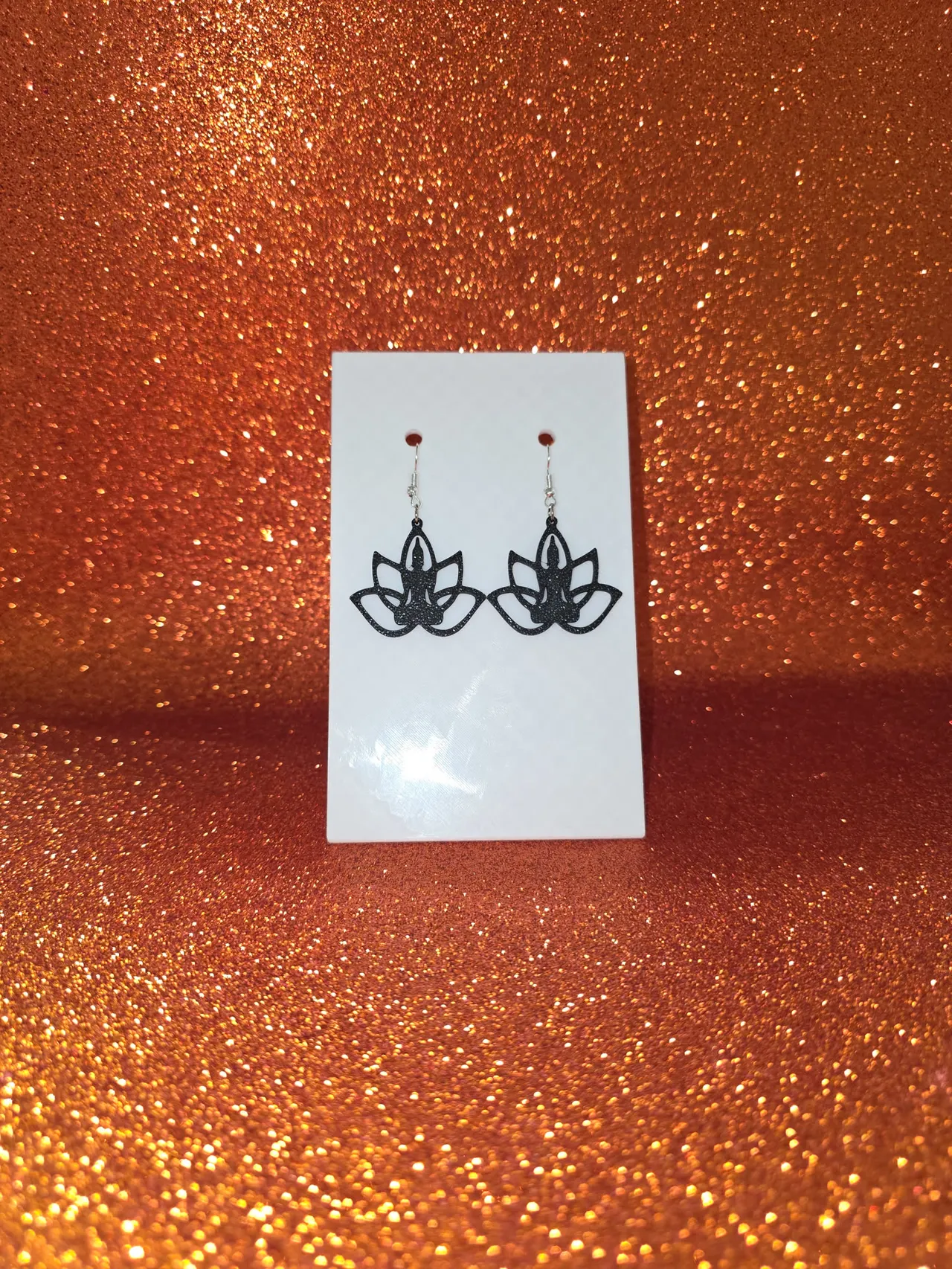 Buddha lotus earrings view 2