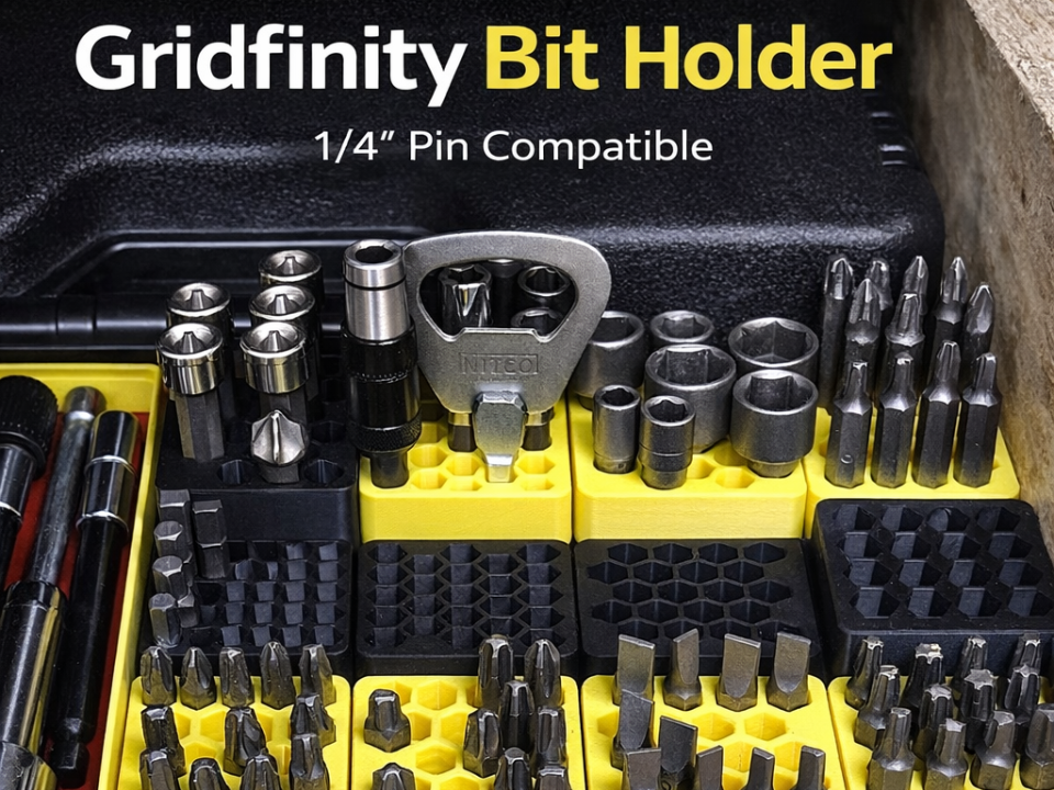 Porta Bit Esagonale Gridfinity 1x1 (20 inserti)