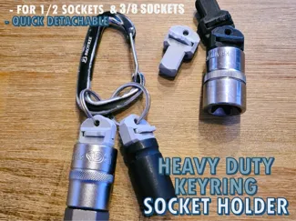 Heavy duty socket holder (keyring, keychain)