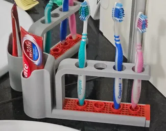 Toothbrush holder 4 holes with paste holder