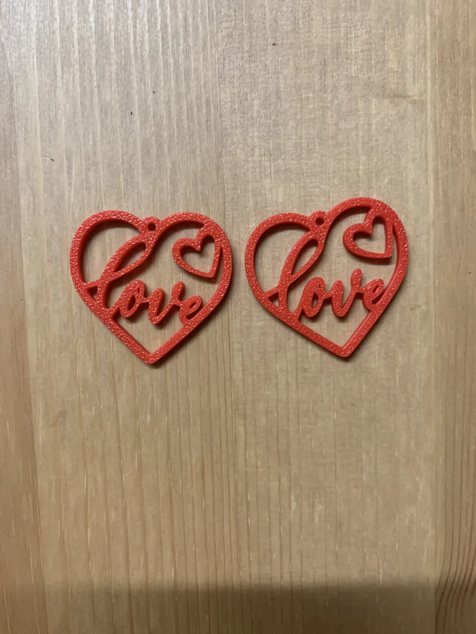 love heart earrings view 2