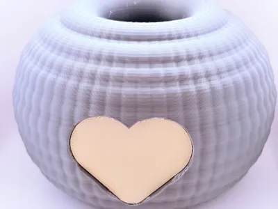 Modern Vase with Heart Detail – 3D Printable Decor